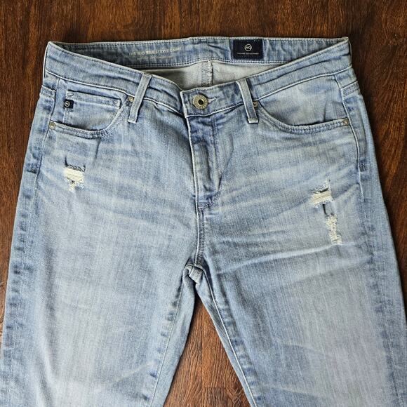 AG The Stevie Mid-Rise Skinny Cropped Jeans Distressed Ankle Length - Size 27 - Picture 3 of 9